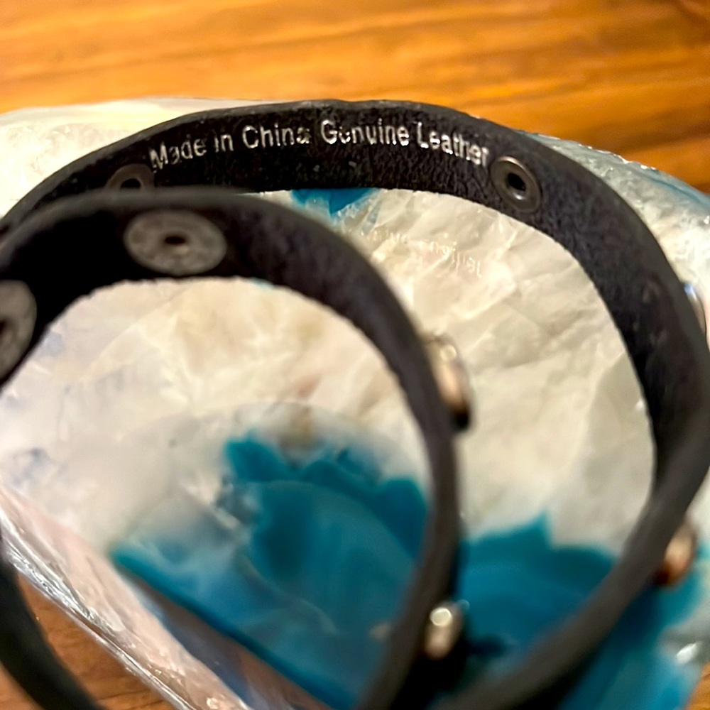 Genuine leather black bracelet. Purchased from Charming Charlie’s. 16 inches. - Picture 3 of 4